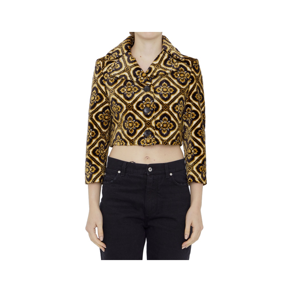 Velvet cropped jacket