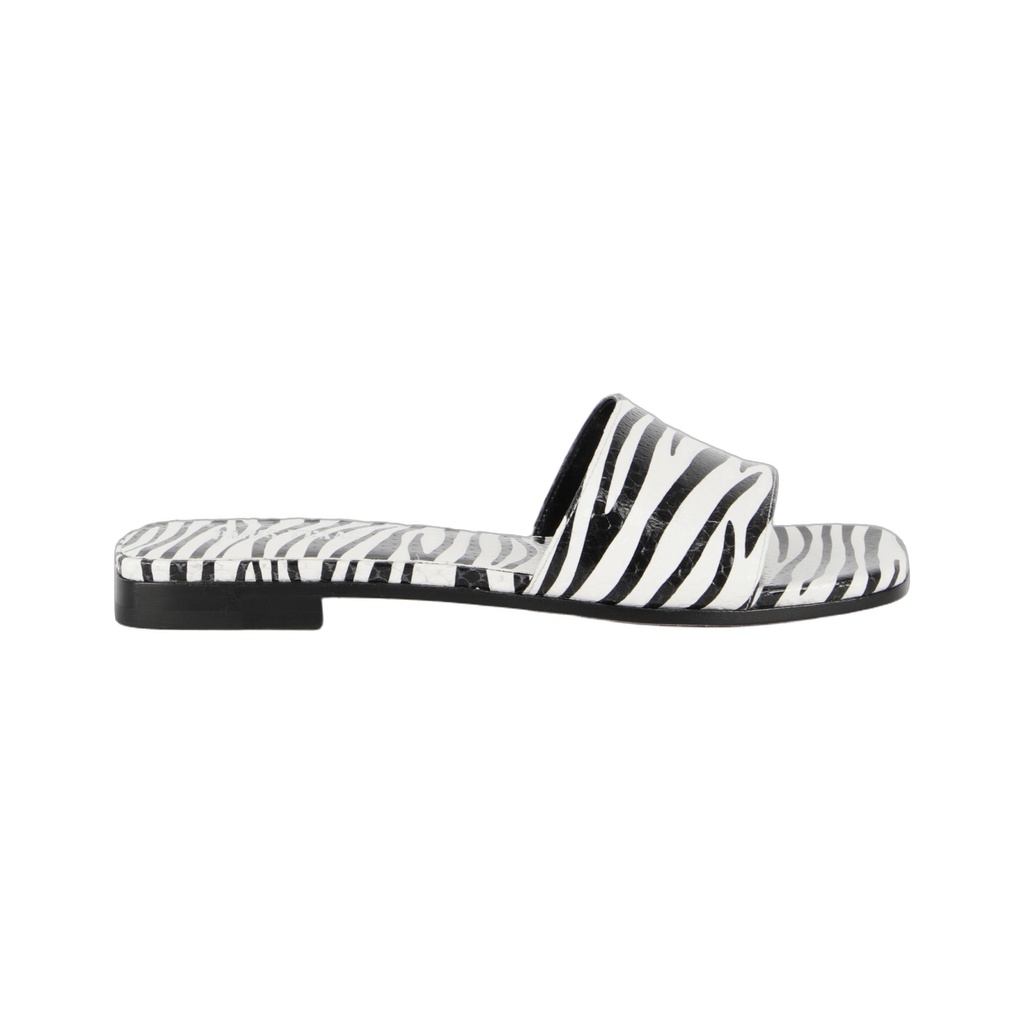 Zebra-print flat sandals