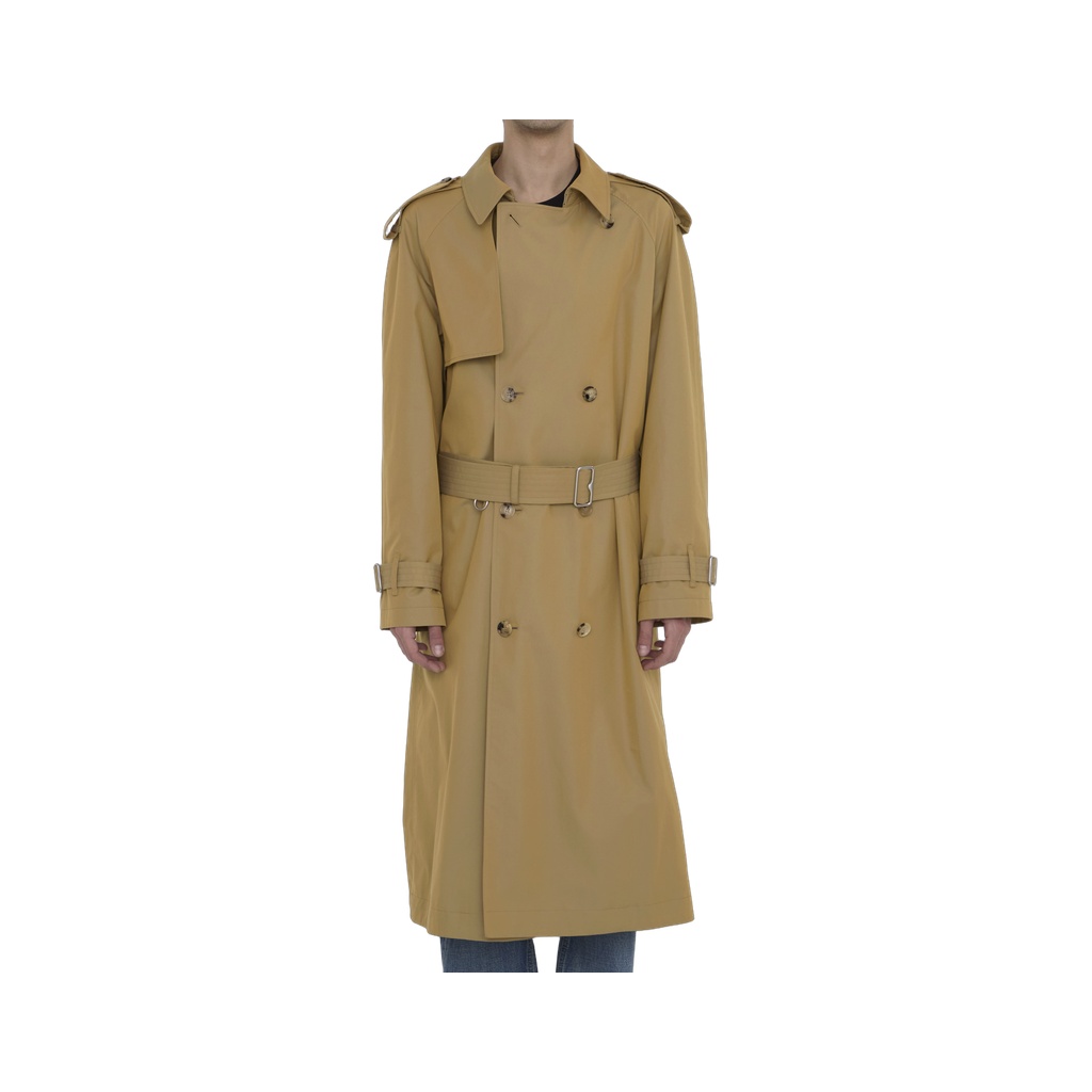Gabardine long trench coat