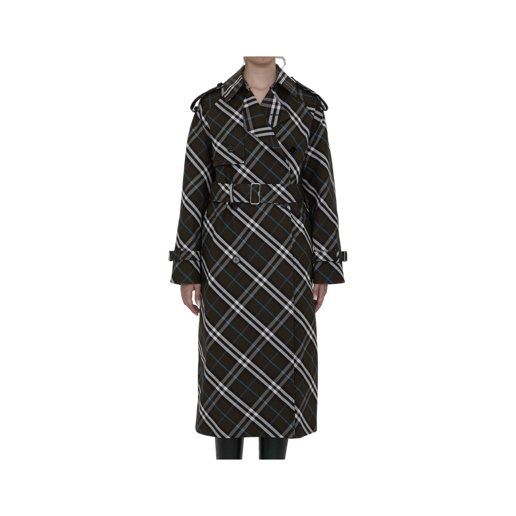 Long trench coat in cotton blend