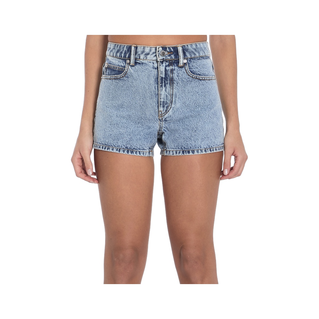 Denim shorts with crystals