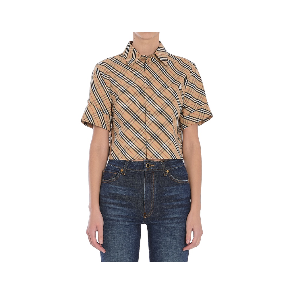 Check cropped shirt