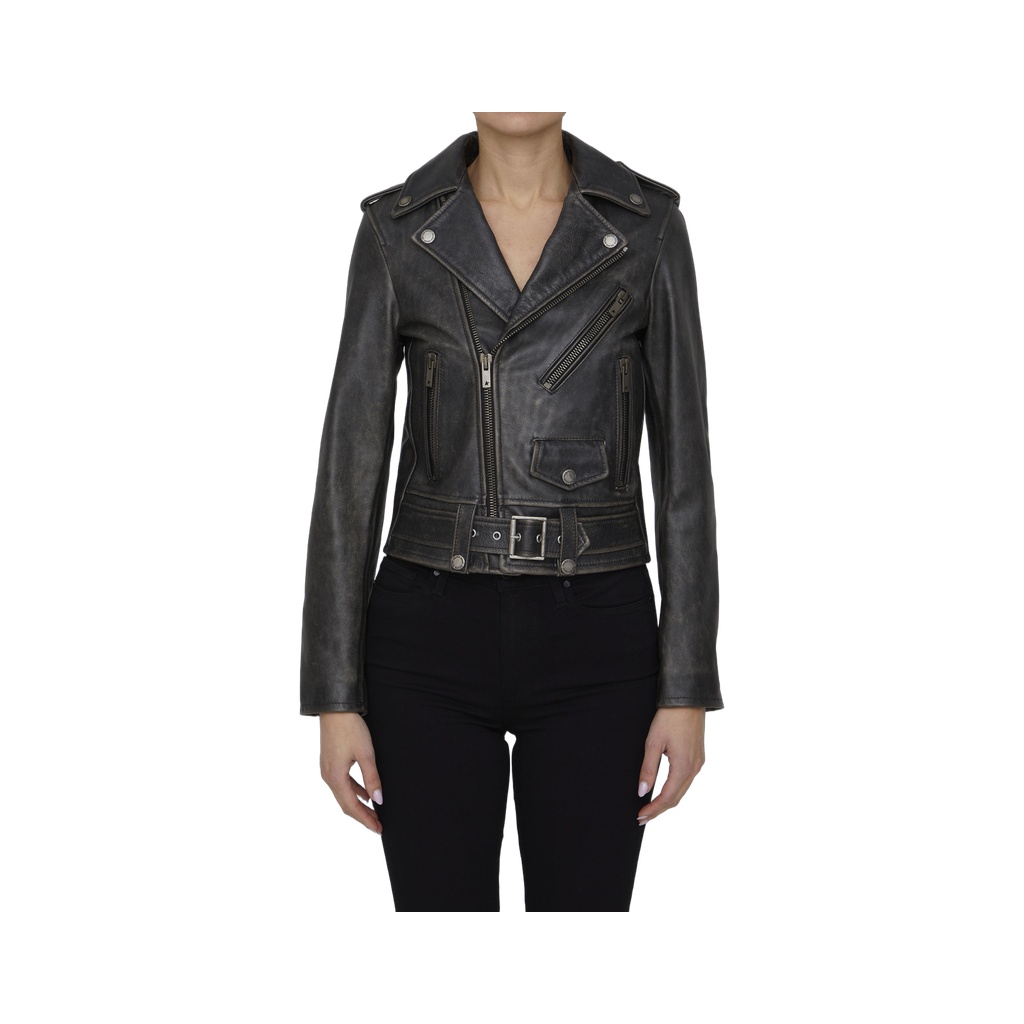 Black leather jacket