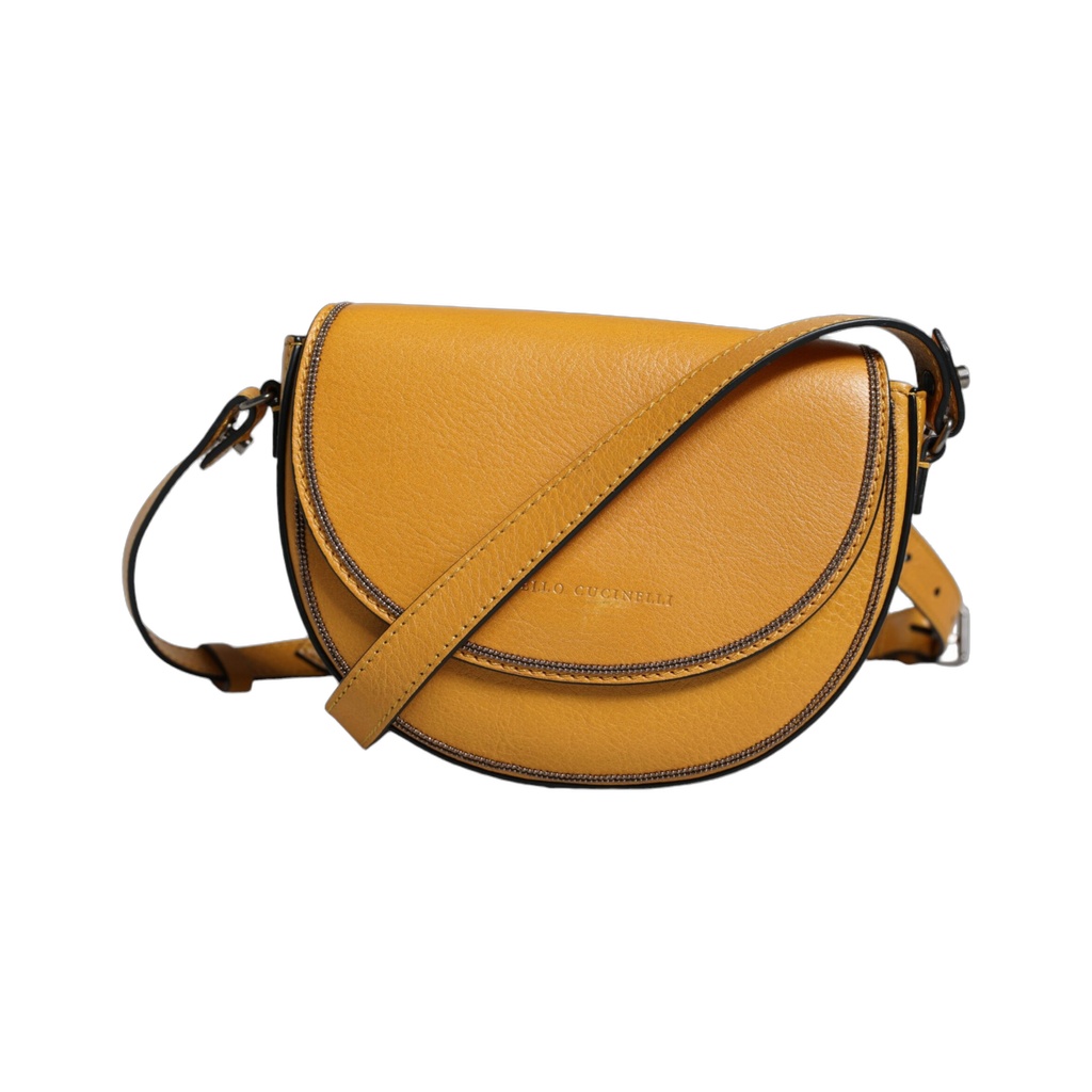 Light Brown Leather Logo Waist Strap Sling Bag