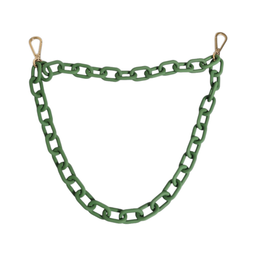 Green Plexy Acrylic Chunky Gold Hardware Wallet Chain