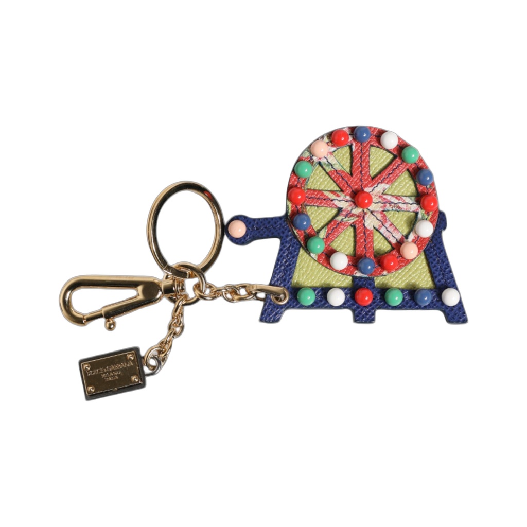 Multicolor Gold Tone Carretto Keychain Keyring