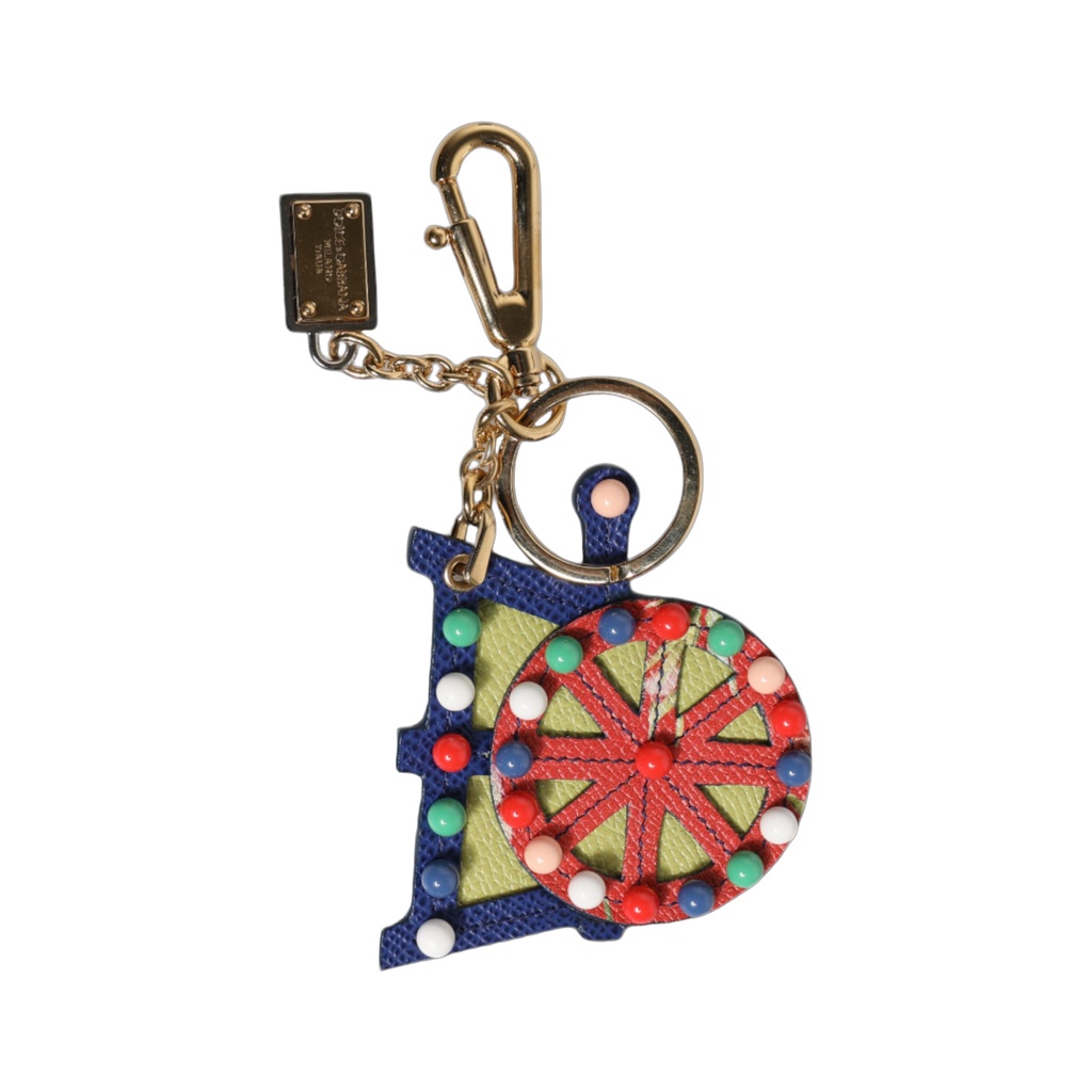 Multicolor Gold Tone Carretto Keychain Keyring