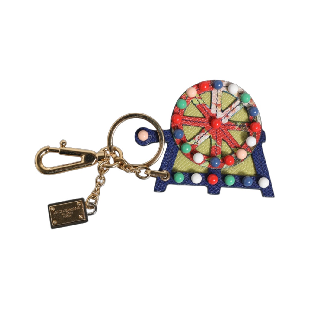 Multicolor Gold Tone Carretto Keychain Keyring