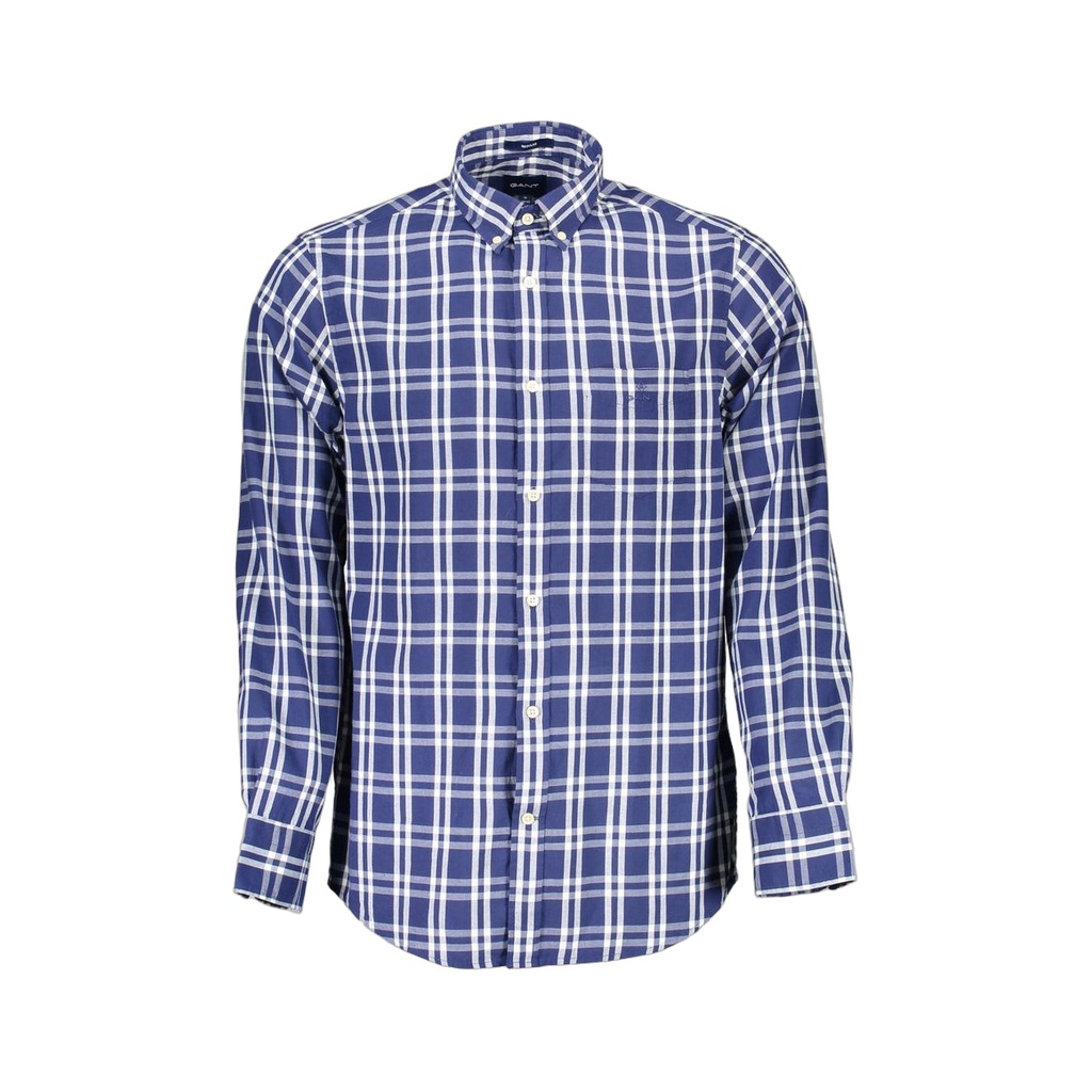 Blue Cotton Men Shirt