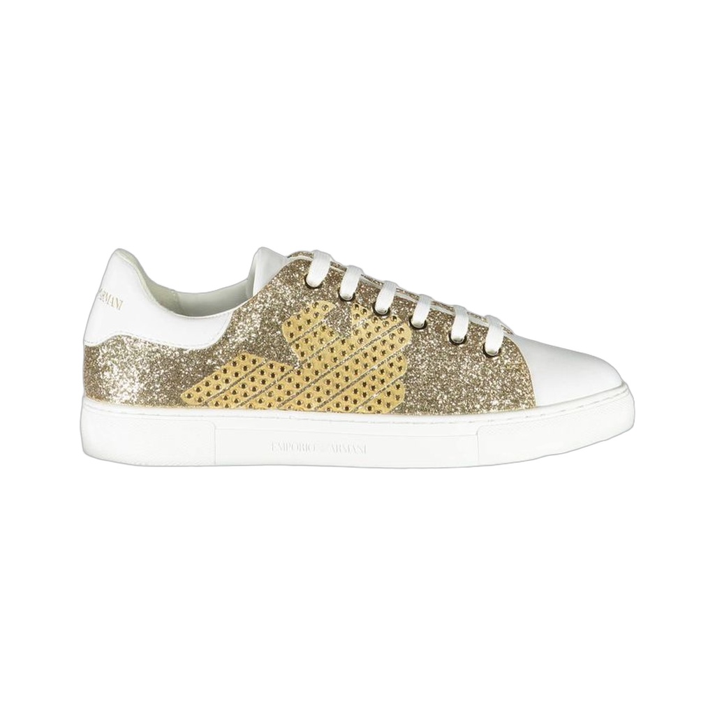 Gold Polyester Women Sneaker