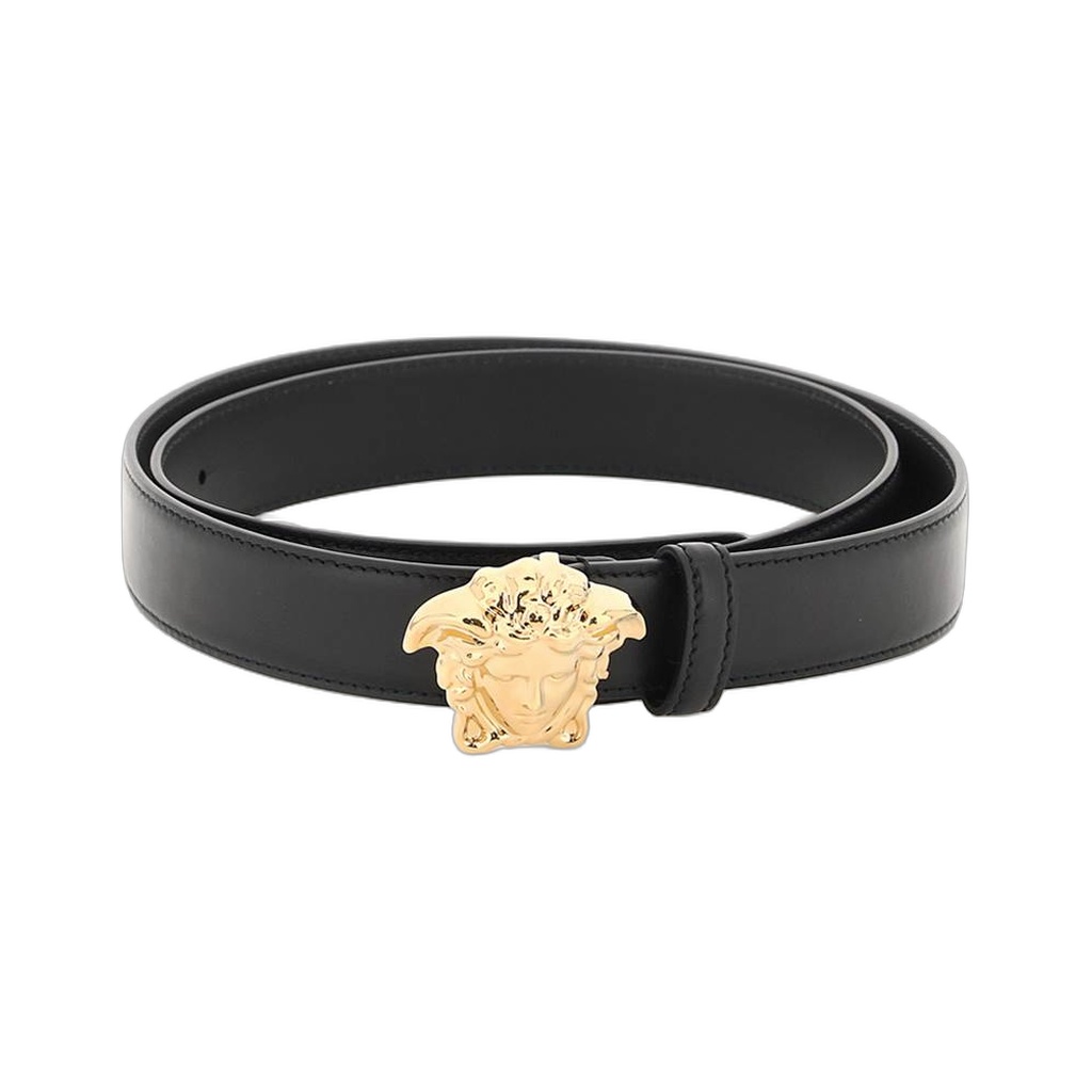 medusa buckle leather belt